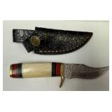 6" MHS Cutlery Fixed Blade Knife Handmade Damascu