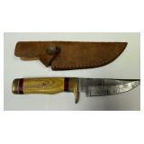 8" MHS Cutlery Fixed Blade Knife Handmade Damascu
