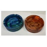 Pair of Hand Crafted Resin Ashtrays