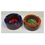 Pair of Hand Crafted Resin Ashtrays