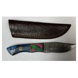 MHS Cutlery Fixed Blade Knife Handmade Damascus St