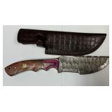 MHS Cutlery Fixed Blade Knife Handmade Damascus St