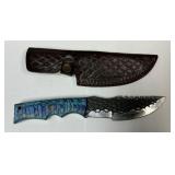 MHS Cutlery Fixed Blade Knife Handmade Damascus St