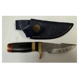 6" MHS Cutlery Fixed Blade Knife Handmade Damascu