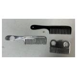 Three Hand Crafted Damascus Steel Combs