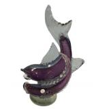 Circa 1950 Barbini Murano Double Fish Art Glass Sc