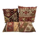 Four Turkey Kilin Hand Woven Pillows