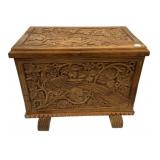Heavy Wood Carved Storage Box