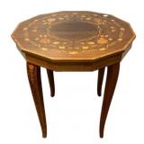 Italian inlaid marquetry Swiss music box side tabl