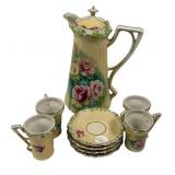 RS Hand Painted Four Cups and Saucers