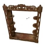 VTG Wood Trinket Wall Shelf 29"h., 24"w