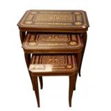 Inlaid Satinwood Italian Neoclassical Nesting Side