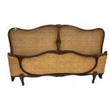 King Size Louis XV style Walnut Caned Bed