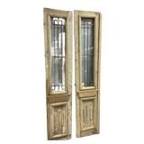 89" x 35" Pair of French Double Doors with Iron