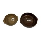 Two Pottery Glazed Bowls 7 1/2"