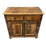 Reclaimed Painted Distressed Cabinet 33"h,. 34"w