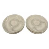 8 Ceramic Oyster Plates 9 1/2"