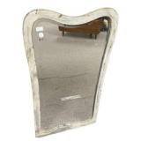 41"h., 22"w French shaped painted mirror