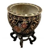 Chinese Porcelain Planter with Stand 11"