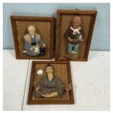 Three Ucagco Framed Pottery 10"