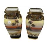 Pair of Noritake Japan Porcelain Vases 12"