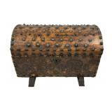 Small Decorative Studded Wood Box  10"h., 16"w