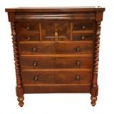 c. 1870 Scottish Mahogany Chest of Drawers 58"h.,