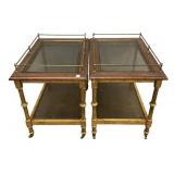 Pair of Rolling Regency Side Tables 21"h,. 25"w