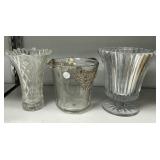 Large Crystal Glass Vase and Pressed Glass Vase, I
