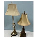 Silver Plate Candle Stick Lamp and Small Desk Lamp