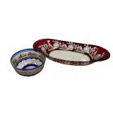 Bohemian Cut to Clear Glass Bows