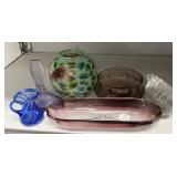Group of Glass Perfume, Dish, Vase