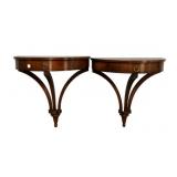 Pair of Duncan Phyfe Demilune Wall Tables 28"