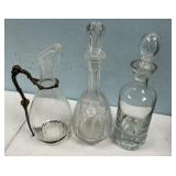 Three VTG Glass Decanters
