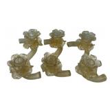 Salviati Murano Glass Amber Candles 9"w