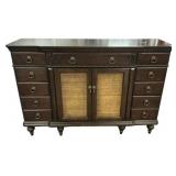 Large Modern Cherry Credenza Cabinet 48"h., 68"w