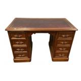 Victorian walnut pedestal desk