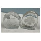 nybro Sweden and Benefactor Paper Weights