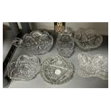 Group of Cut Glass Nappy, and round bowls