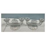 Pair of Fostoria American Clear Candle Holders