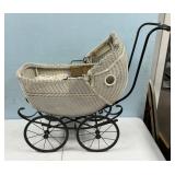 VTG White Wicker Baby Carriage