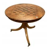 Pedestal Game Board Drum Table 26"h. 30"w