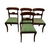 Four Vtg Regency Mahogany Side Chairs