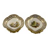 Pair of English Hand Painted Dishes 8"