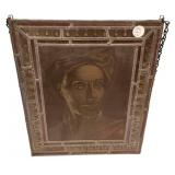 R Nagl Wien 1922  Leaded Portrait Stained Glass 16