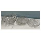 Etched Glass Bowl, Pressed Glass Dish, Daisy and B