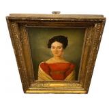 19th Century Portrait of Lady Painting 31"h., 27"
