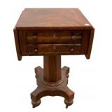 Antique American Empire Sewing Table 27"h., 18"w
