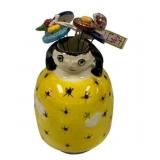 Folk Art Pottery with Hat Pins