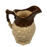 9" Brown Salt Glazed Pottery Pitcher